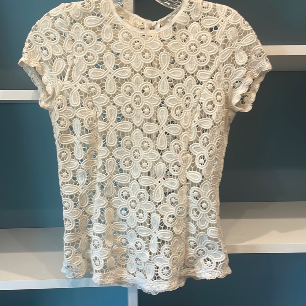 White lace top exclusive for Intermix. Size Petite.
